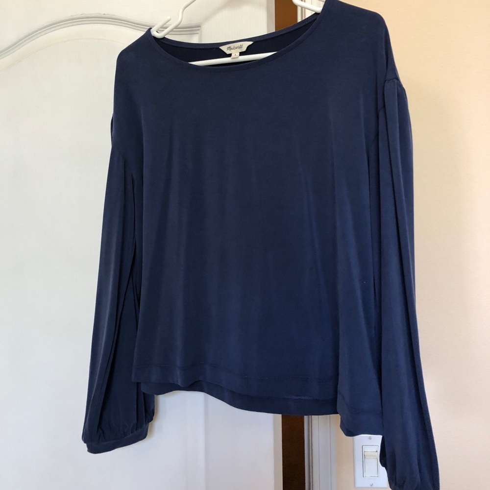 Madewell blue long sleeve blouse